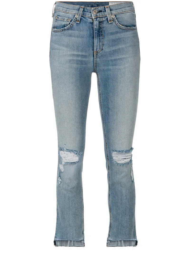 рваные укороченные джинсы Rag & Bone /Jean