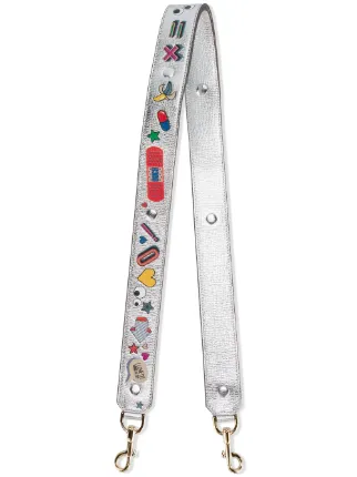Anya Hindmarch All Over Stickers Metallic Bag Strap Farfetch Anya Hindmarch All Over Stickers Metallic Bag Strap