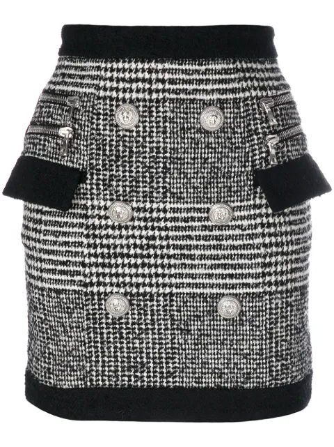 Balmain tweet buttoned mini skirt