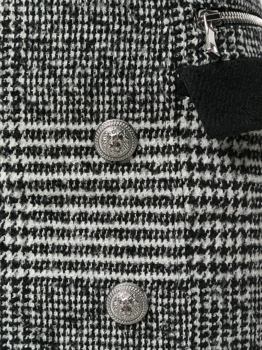 Balmain tweet buttoned mini skirt Zwart