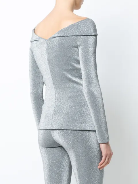metallic grey blouse
