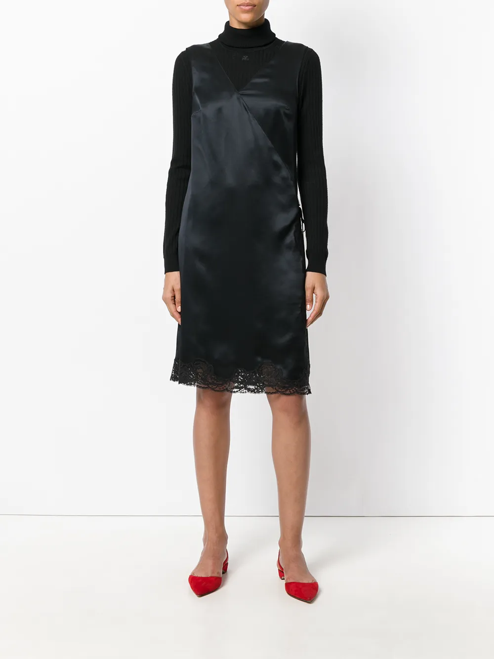 Balenciaga wrap slip dress Zwart
