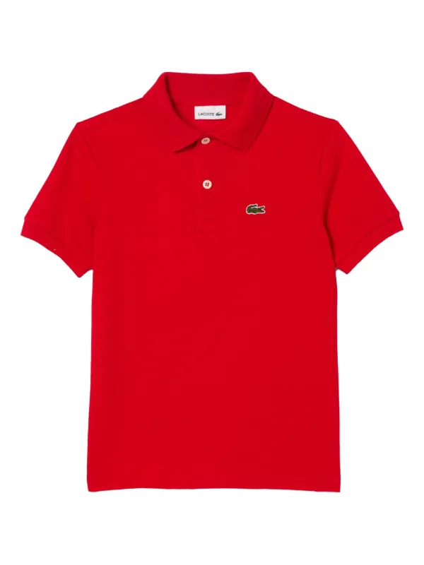 Lacoste Kids logo-embroidery Polo Shirt Red FARFETCH