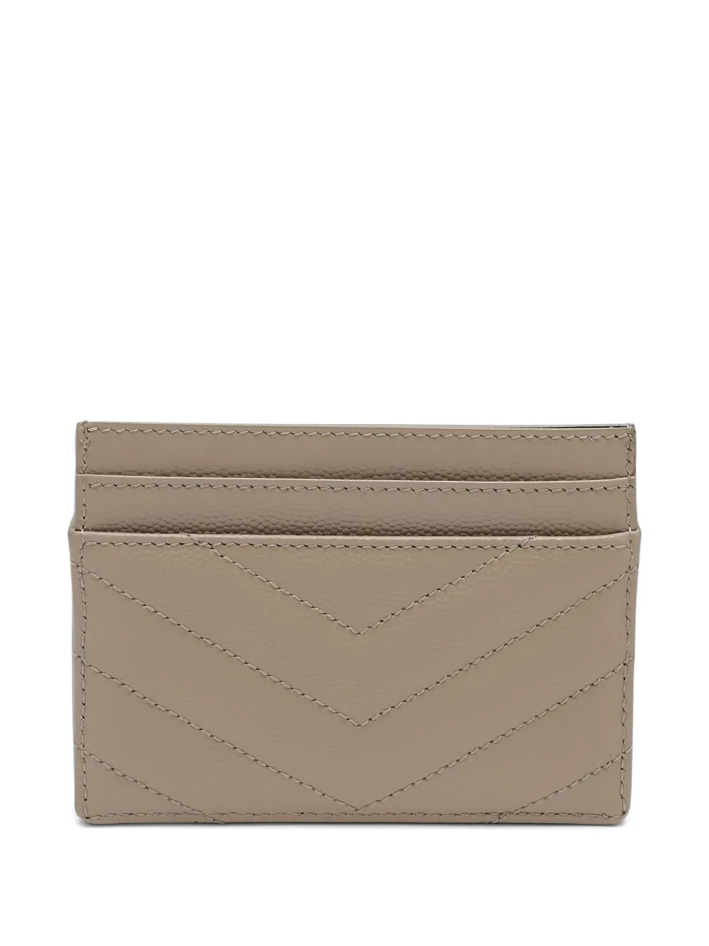 Saint Laurent quilted credit card case Beige