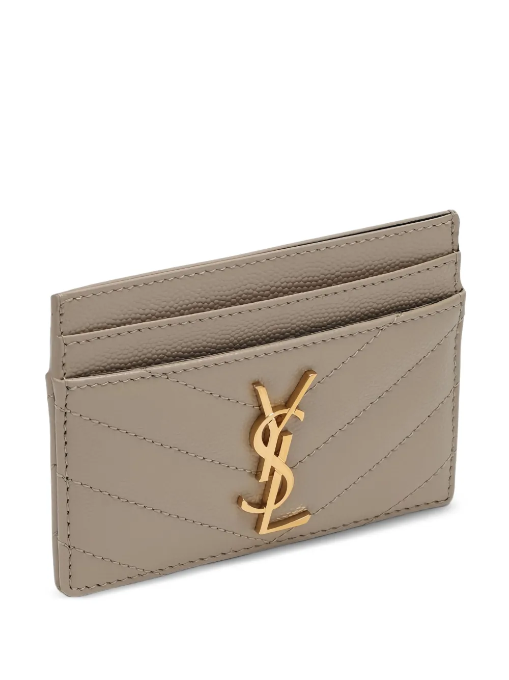 Saint Laurent quilted credit card case - Beige