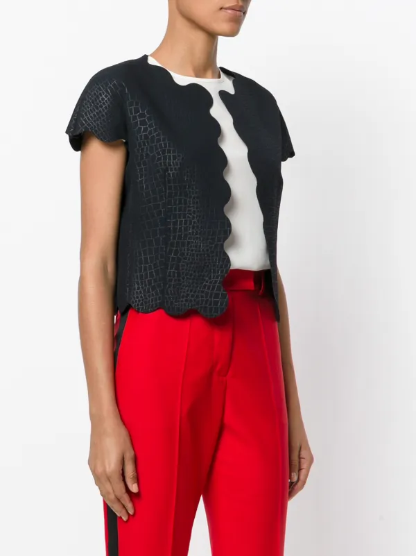 Comme Des Garçons Pre-Owned Scalloped crocodile-embossed Waistcoat