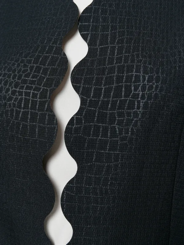 Comme Des Garçons Pre-Owned Scalloped crocodile-embossed Waistcoat