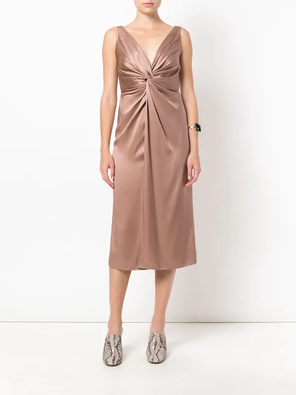 satin twist dress