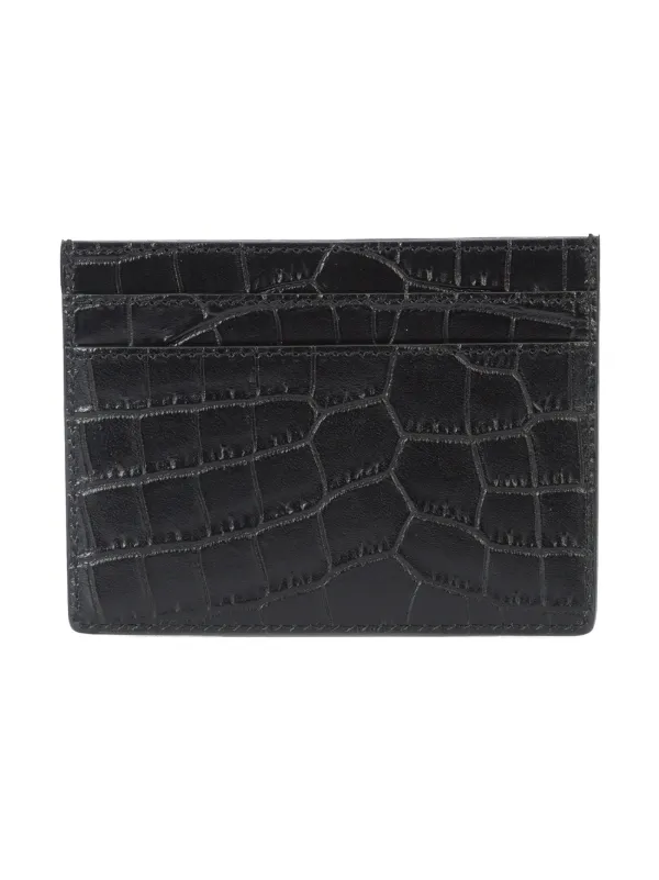 Crocodile leather deals card holder