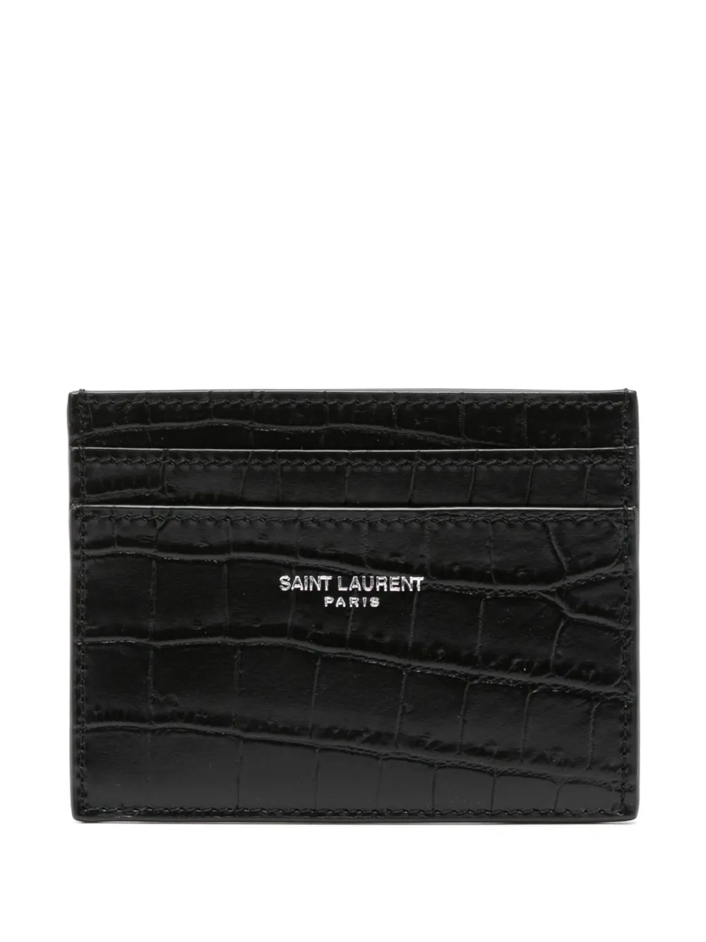 Ysl card holder croc sale