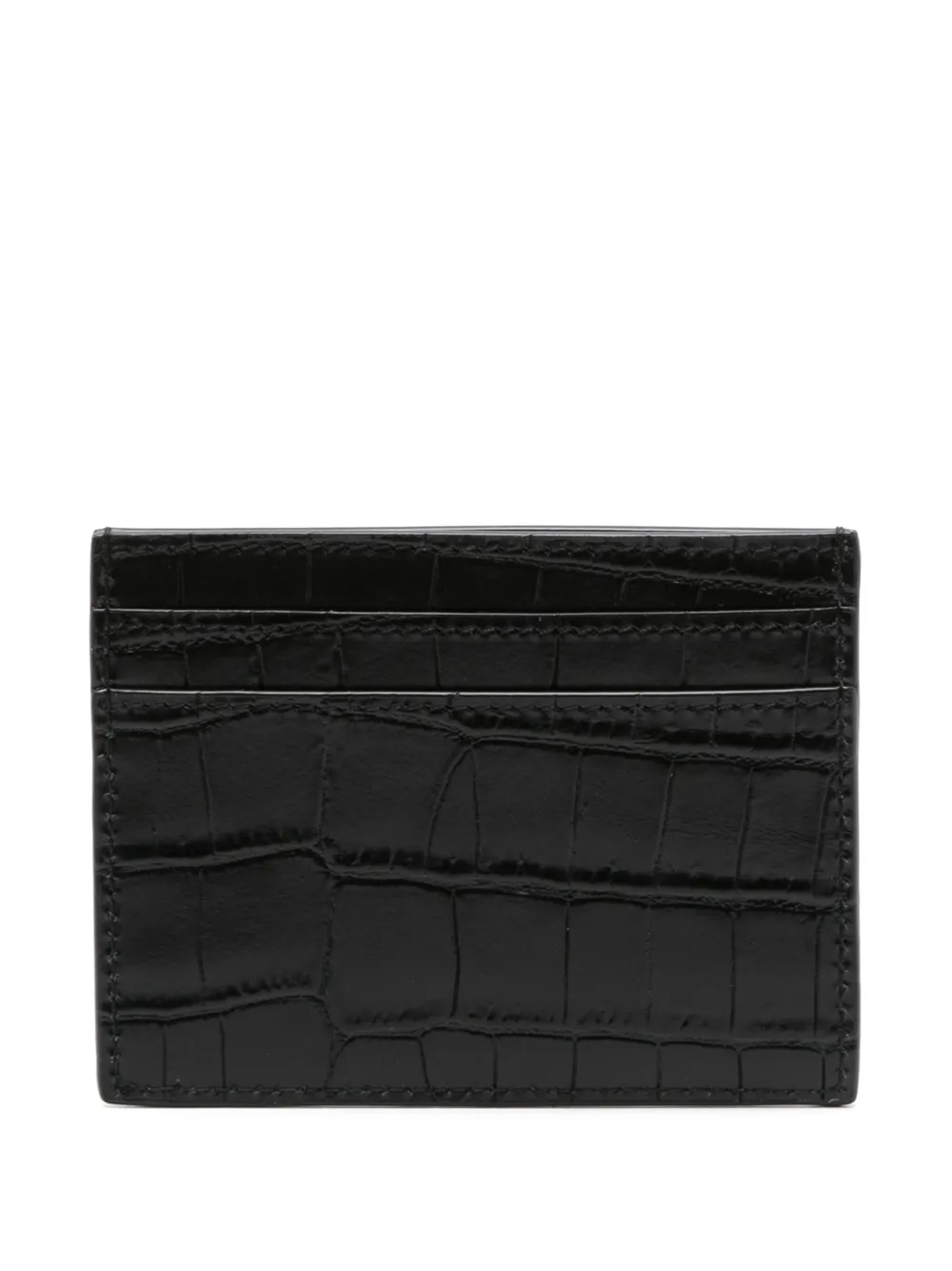 Ysl croc embossed card holder sale