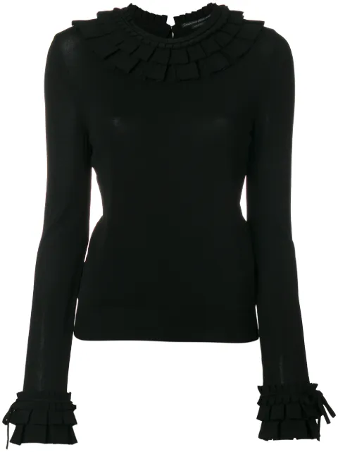 Ermanno Scervino ruffle trim tie cuff jumper
