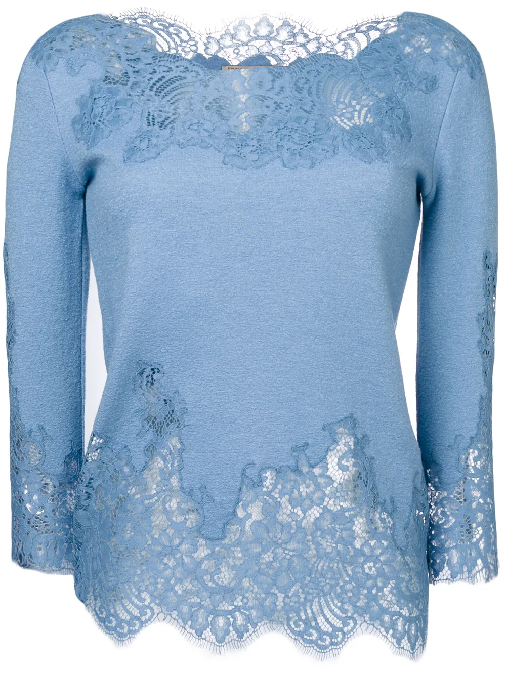 Ermanno Scervino Lace Trim Blouse $890 - Buy AW17 Online - Fast Delivery, Price