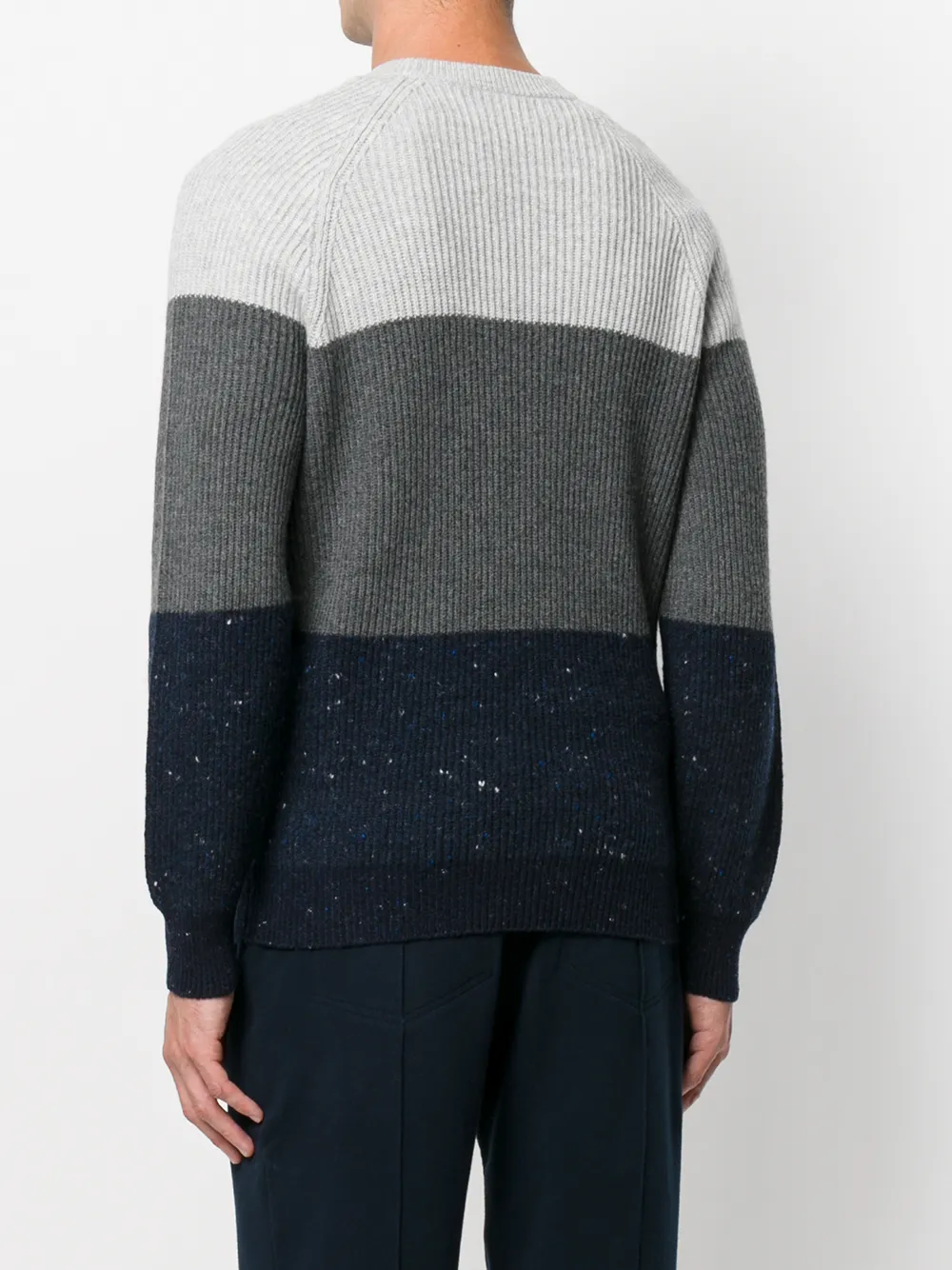Brunello Cucinelli striped knitted sweater Grijs