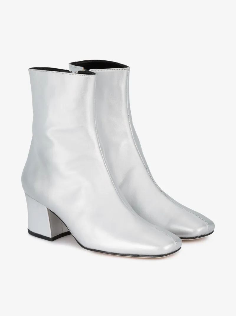 DORATEYMUR Sybil Leek Metallic Leather Boots, Silver ModeSens