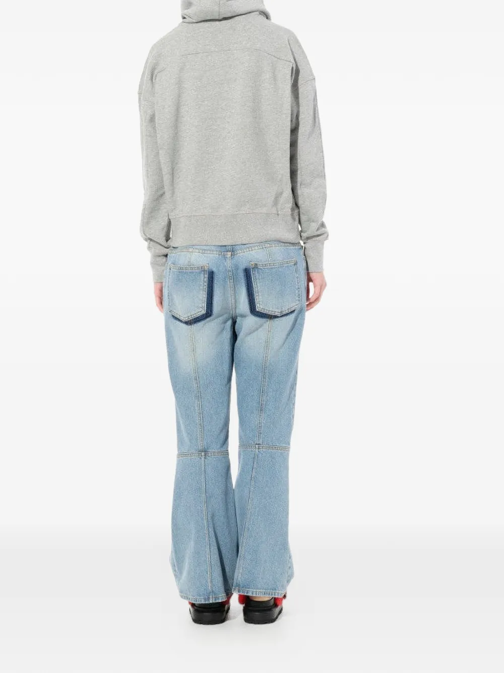  Alexander Mcqueen Cropped Jeans Mit Ausgestelltem Bein   Blau 
