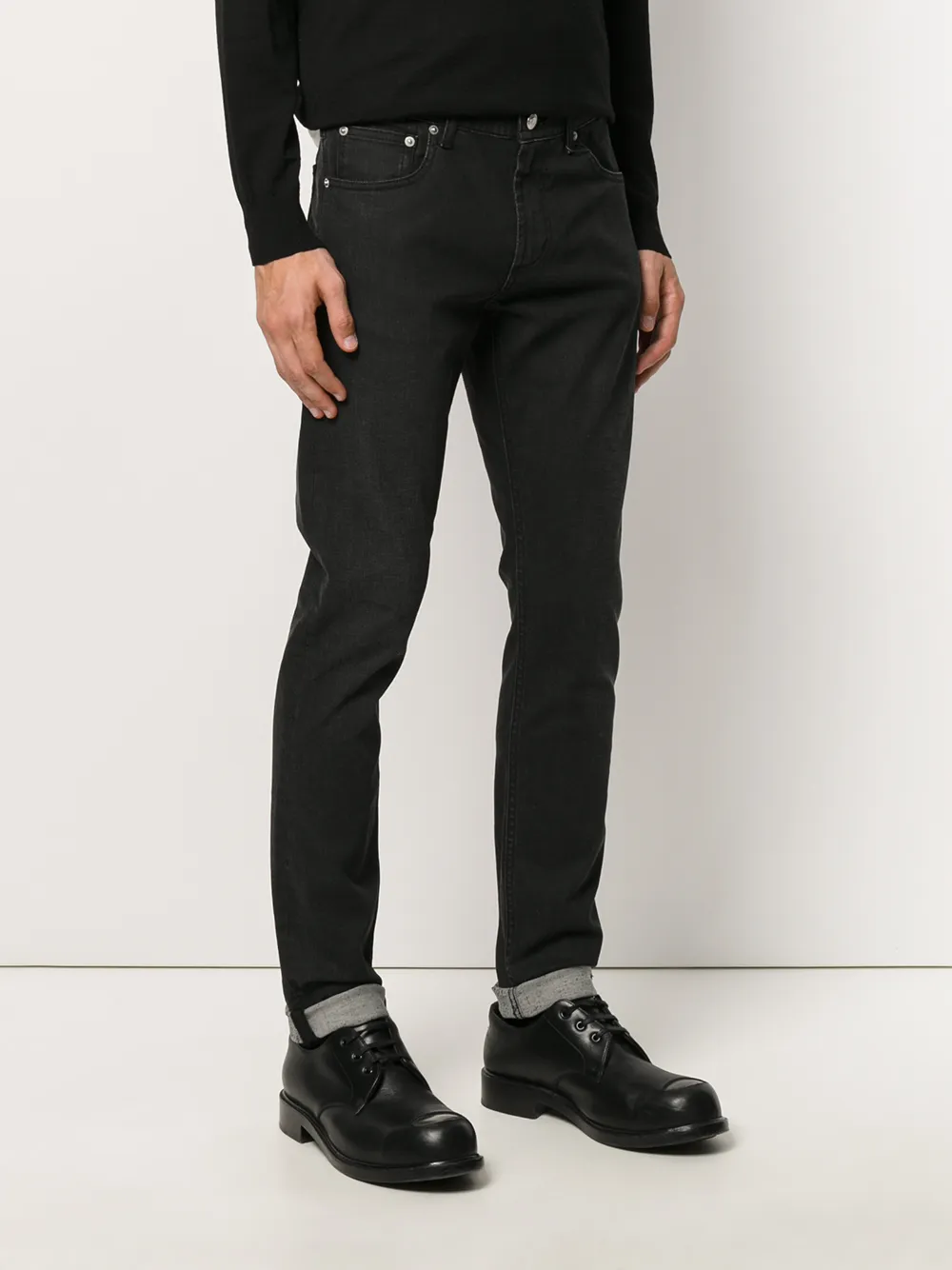  Alexander Mcqueen Skinny Jeans Mit Logo Stickerei   Schwarz 