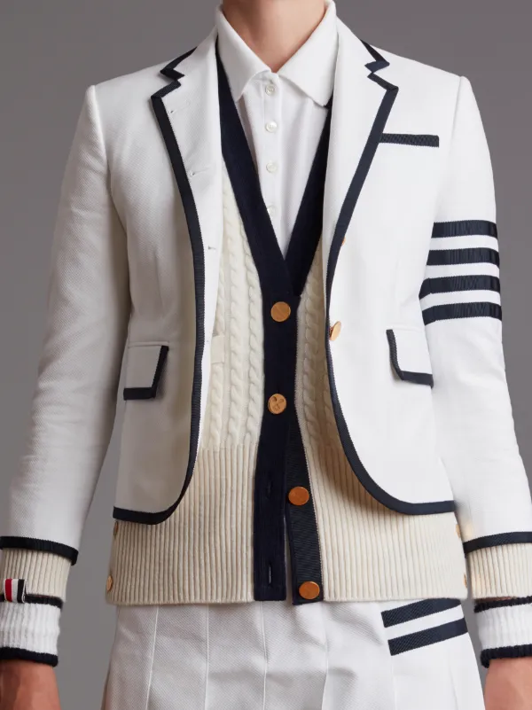 Tennis Collection baby cable V-neck cardigan