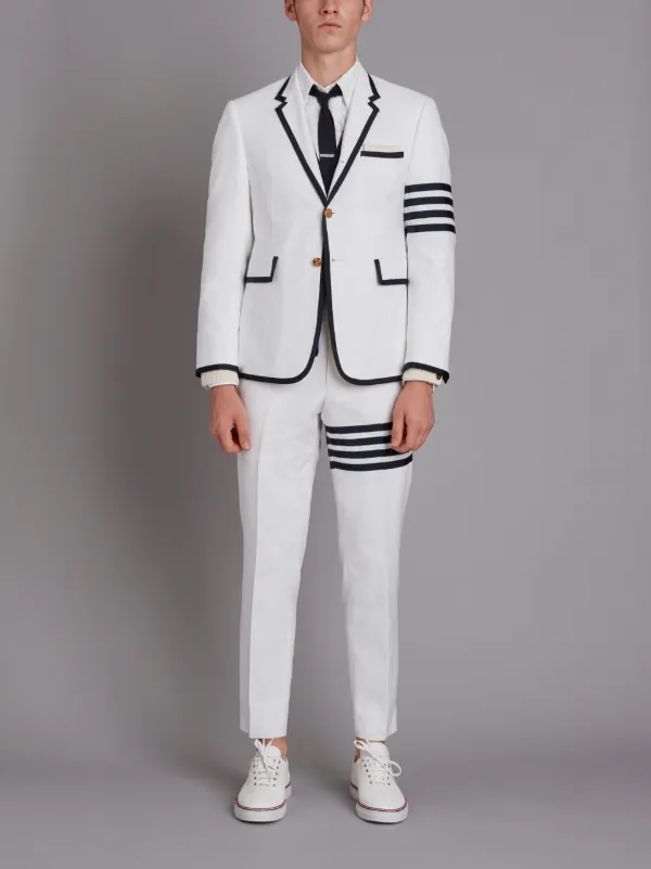 Tennis Collection pique striped single breasted sport coat