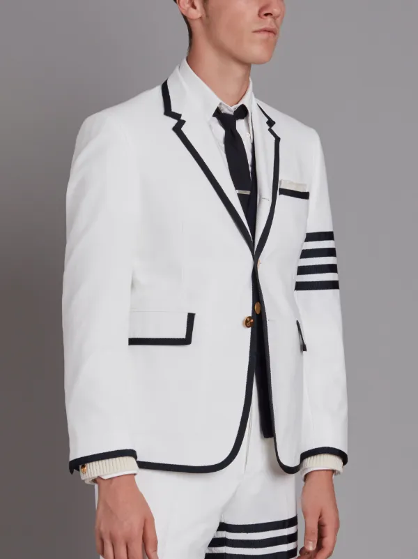Tennis Collection pique striped single breasted sport coat