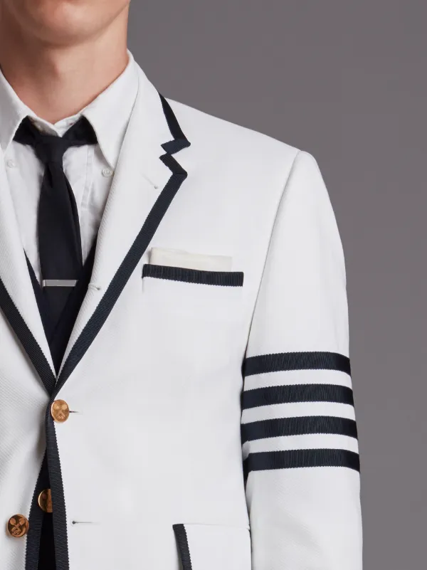 Tennis Collection pique striped single breasted sport coat