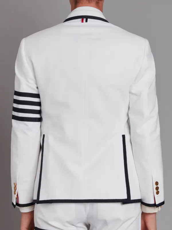Tennis Collection pique striped single breasted sport coat