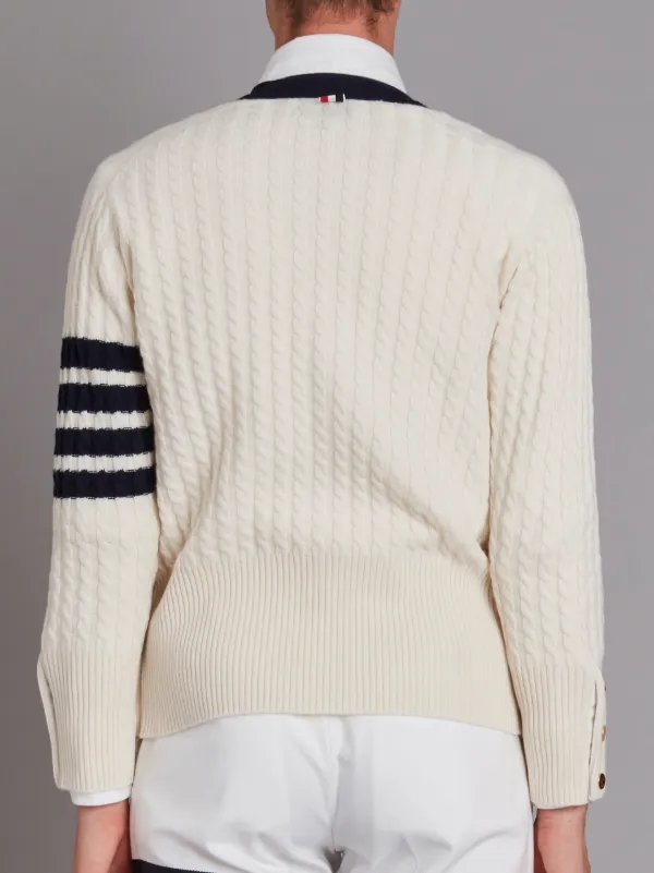 Tennis Collection baby cable V-neck cardigan