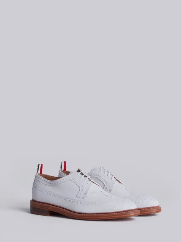 Tennis Collection Classic Longwing Brogue With Leather Sole In Fine Kid Suede