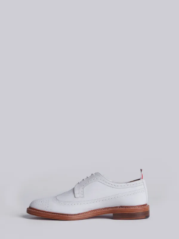 Tennis Collection Classic Longwing Brogue With Leather Sole In Fine Kid Suede