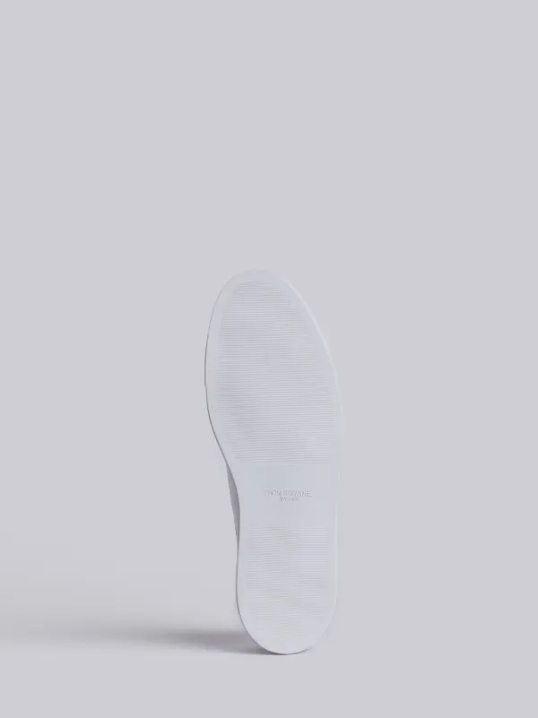 Tennis Collection Straight Toe Cap Trainer In Pebble Grain & Calf Leather