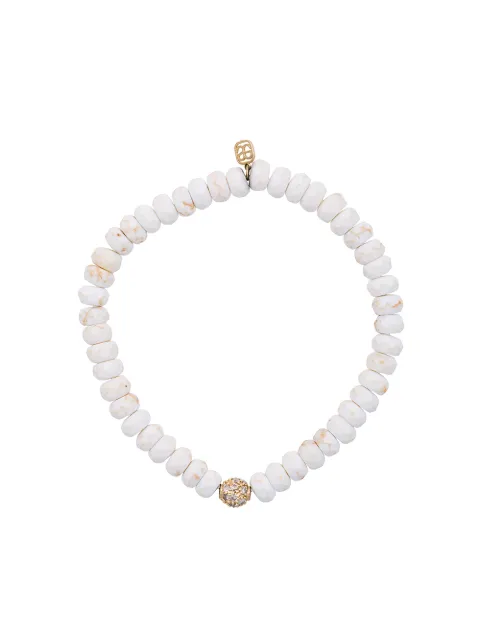 Sydney Evan White Turquoise Beaded Bracelet With Diamond Ball Charm Farfetch Sydney Evan White Turquoise Beaded Bracelet With Diamond Ball Charm Farfetch