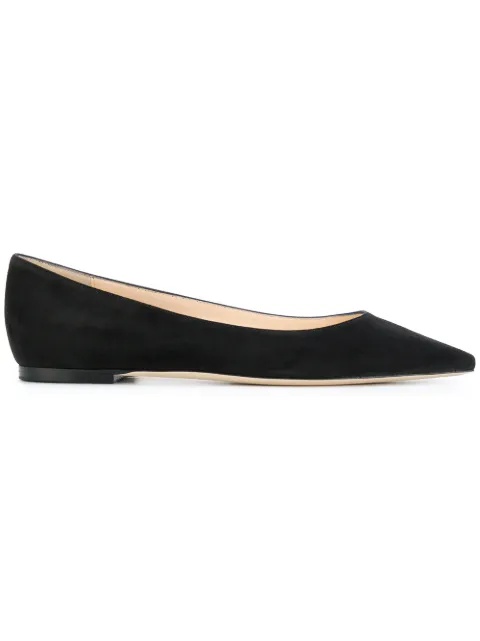 Click to view more detailed imagery on our partner's website Jimmy Choo Black Suede Romy Flats
