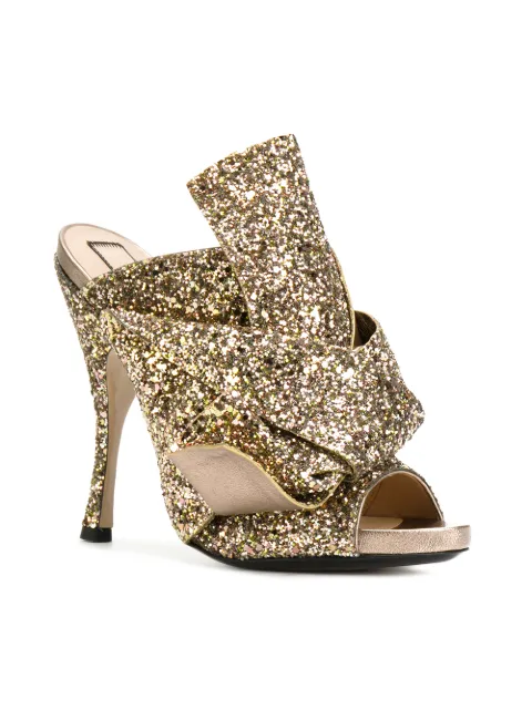 glitter flat mules