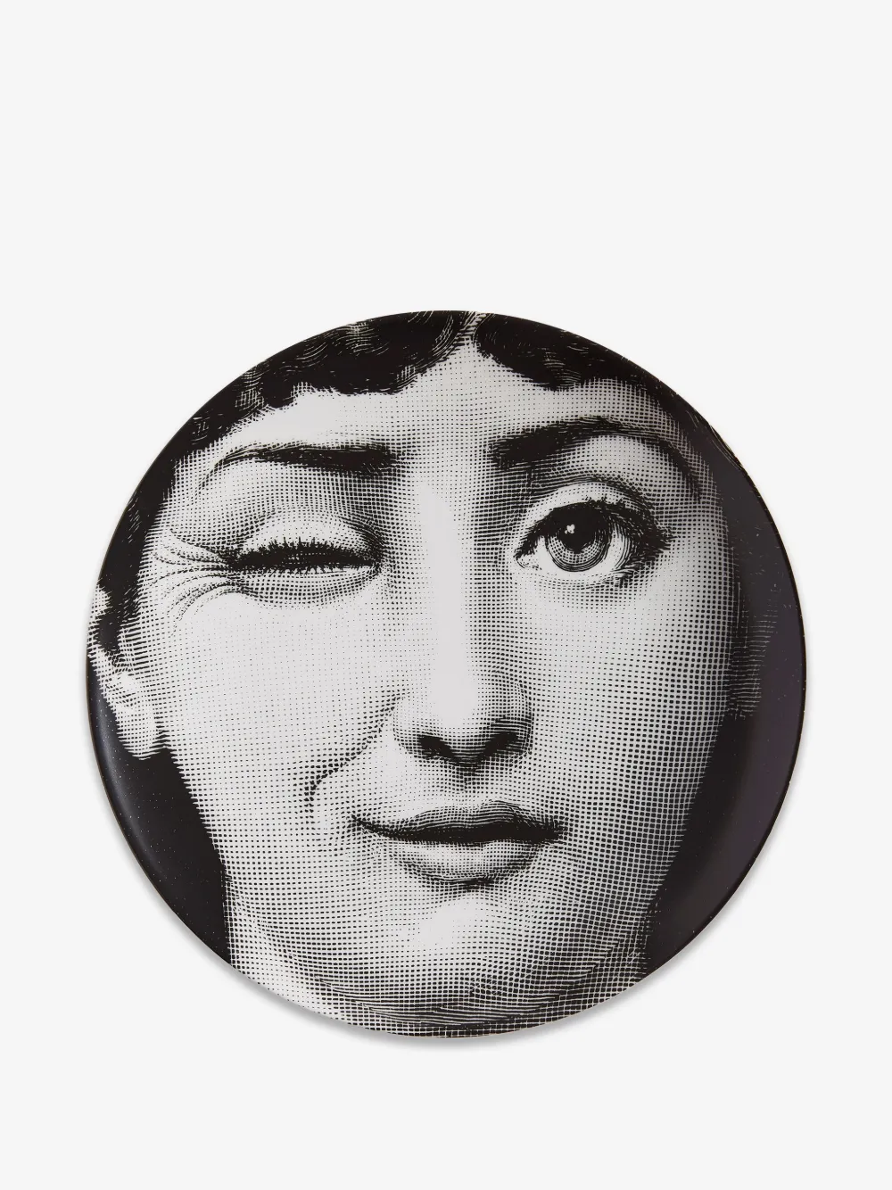 Fornasetti Teller mit Gesicht | Schwarz | Image 1
