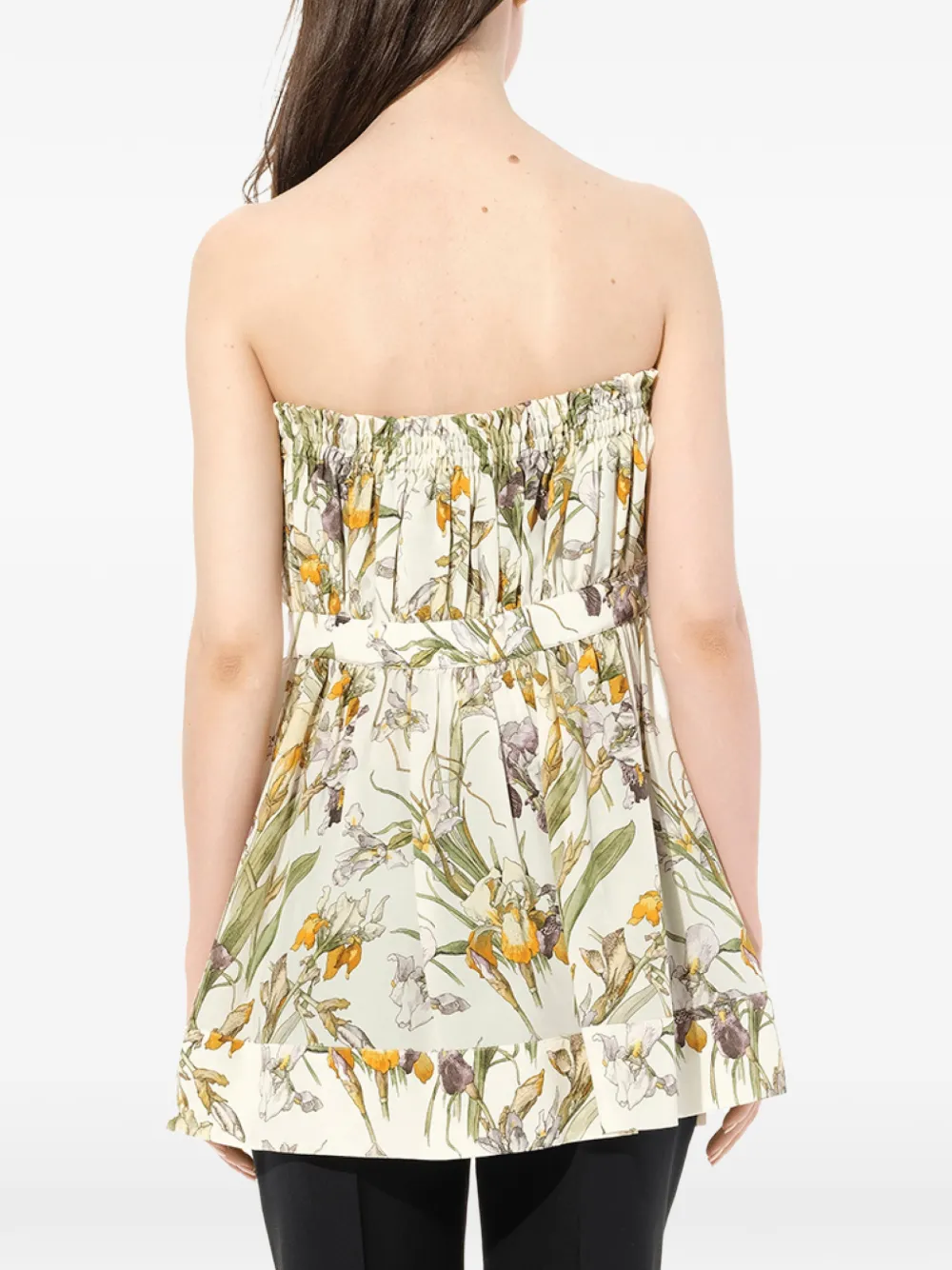 Alexander McQueen wijde bloemen bandeau top Beige