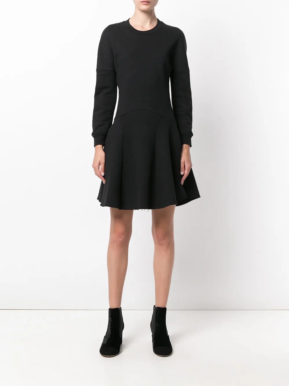Alexander McQueen dragon patch flared dress - Zwart