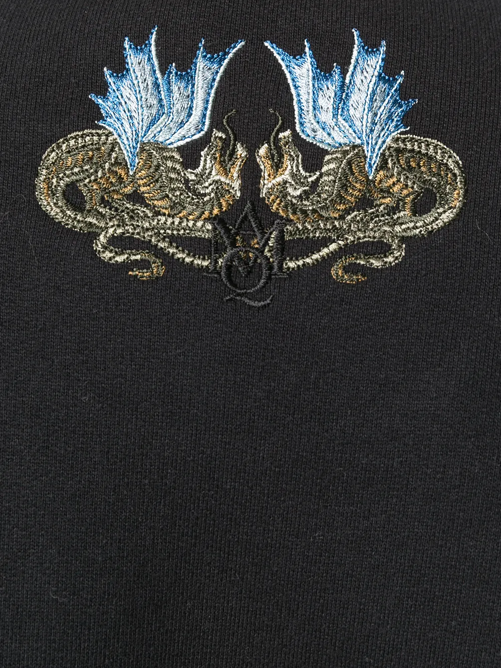Alexander Mcqueen Dragon Patch Flared Dress In Black