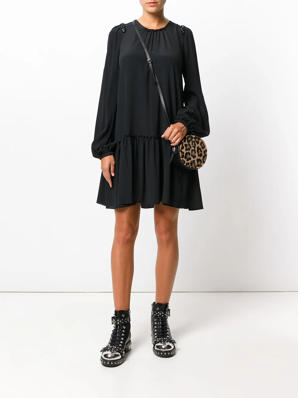 Nº21 frill detail dress - Zwart