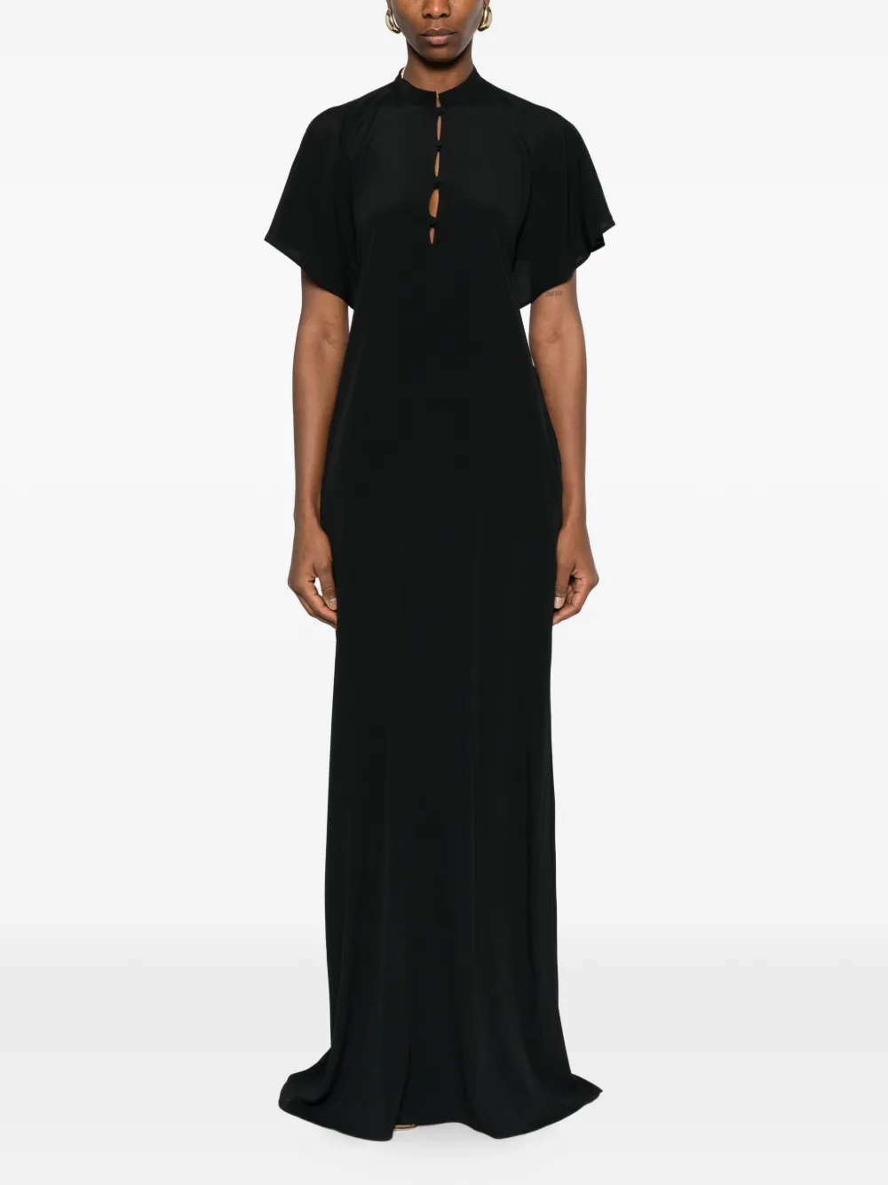  Nº21 Ausgestelltes Kleid Mit Applikationen   Schwarz 