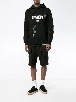 givenchy black ripped hoodie