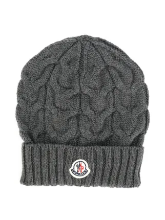 moncler cable knit beanie grey moncler cable knit beanie grey