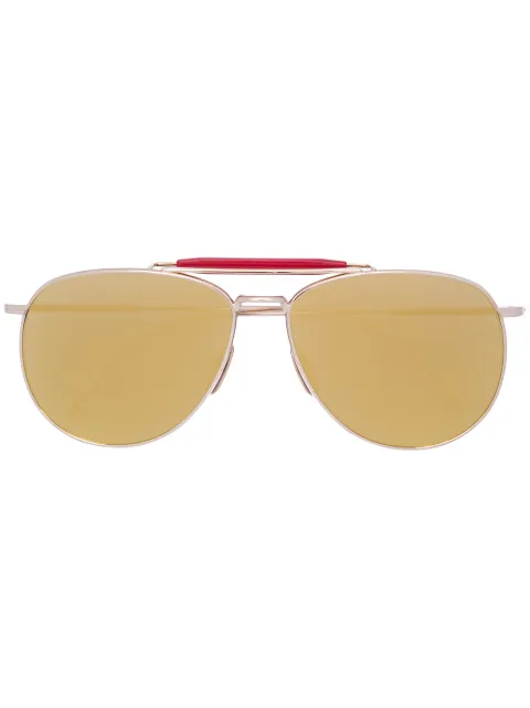 Thom Browne Eyewear pilot-frame mirrored sunglasses