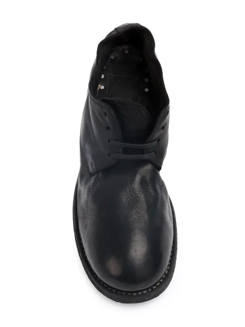black leather heeled brogues