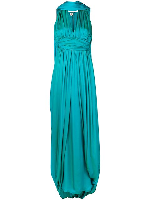 Hermès pre-owned pleated cape detail dress