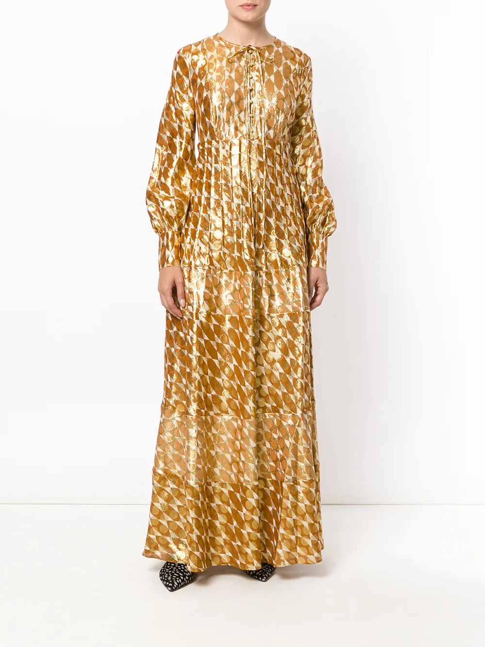 tory burch 刺绣超长连衣裙