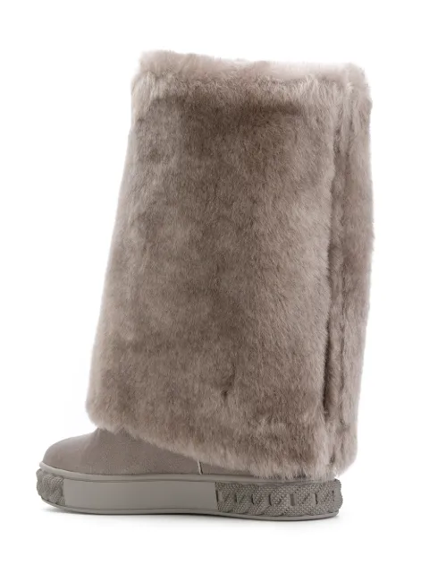 grey shearling boots