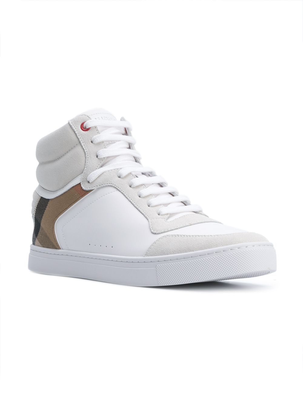 Burberry Leather And House Check High-top Sneakers - Farfetch