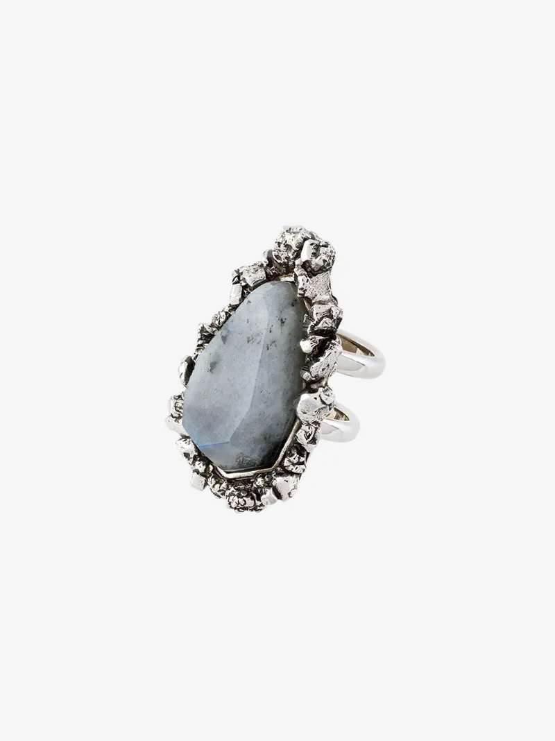 Alexander McQueen Stone double tiered ring