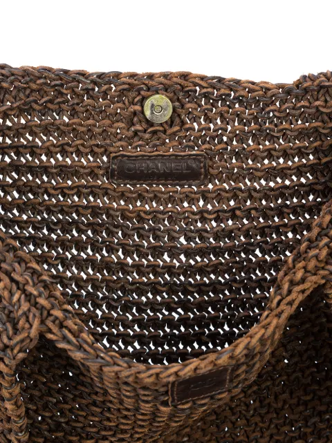 chanel woven leather bag