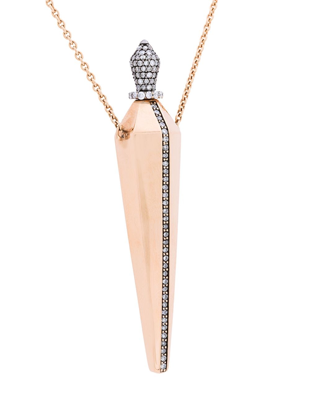 diane kordas diamond line amulette necklace - metallic